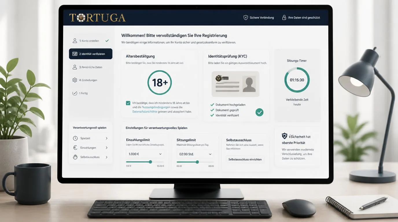 Digitale Altersprüfung mit Ausweisdokument und bestätigtem Mindestalter für ein Casino-Konto